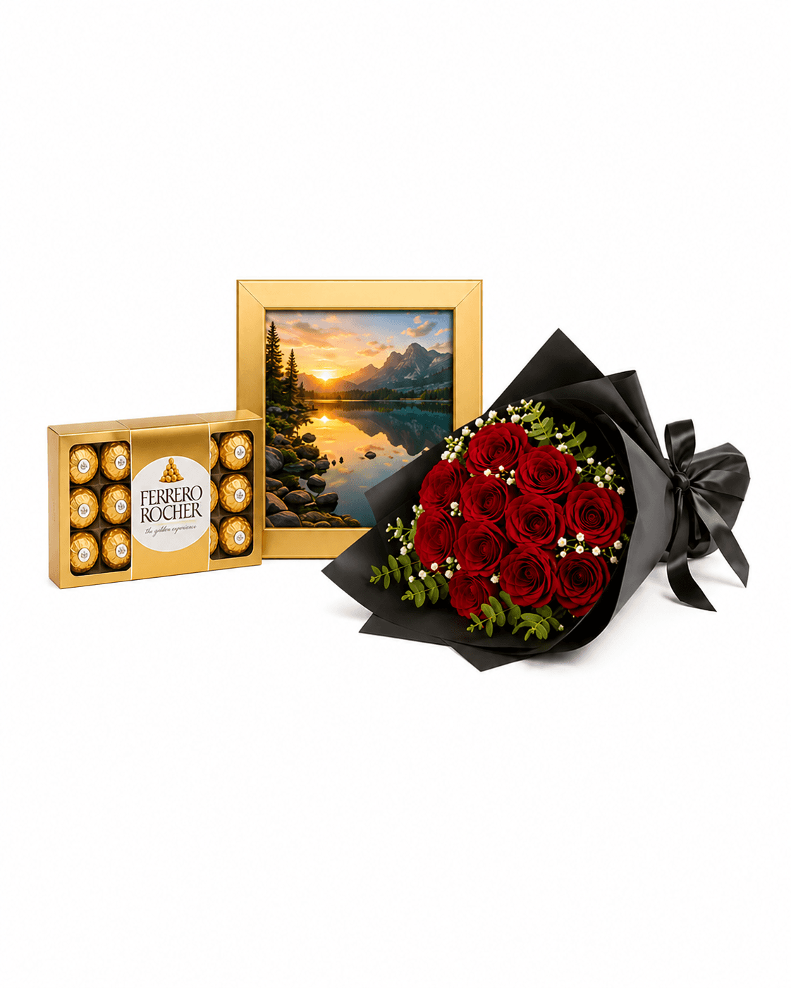 Luxury Flowers, Chocolates & Photo Frame