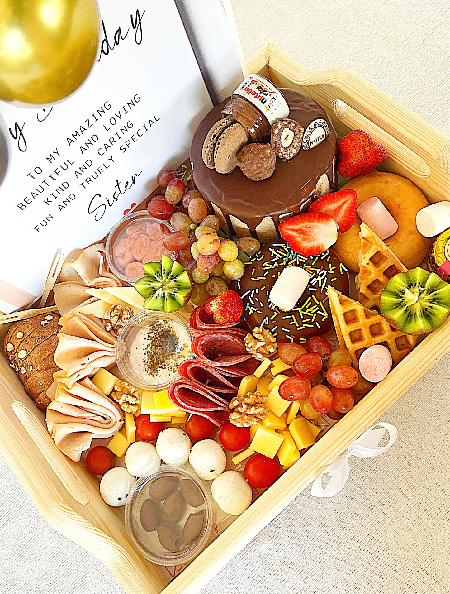 Royal cheese tray with Cake and Donuts