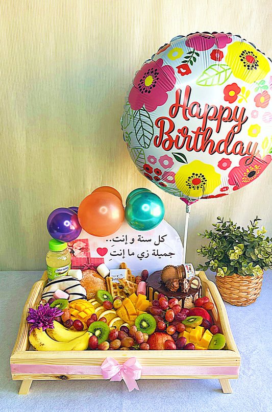 Royal Fruit Tray with a Cake