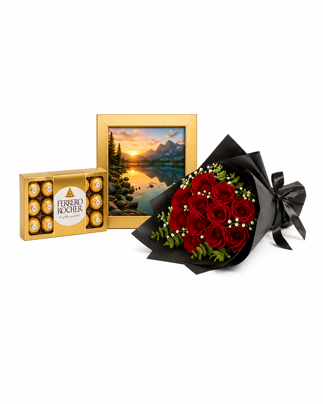 Luxury Flowers, Chocolates & Photo Frame