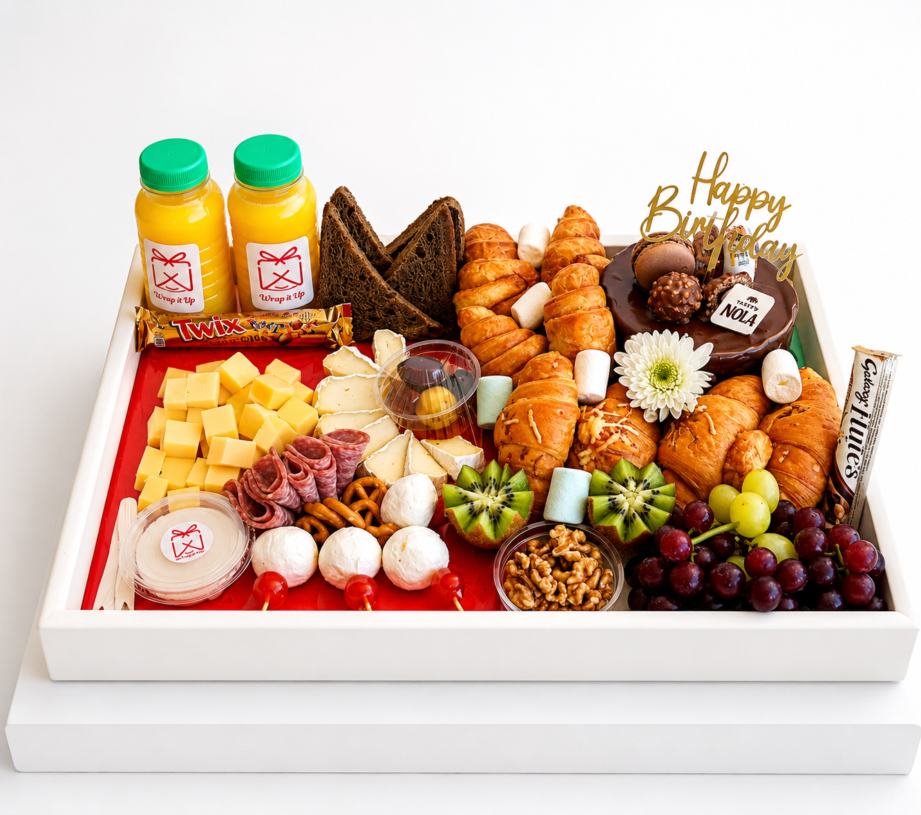 Birthday couple breakfast tray